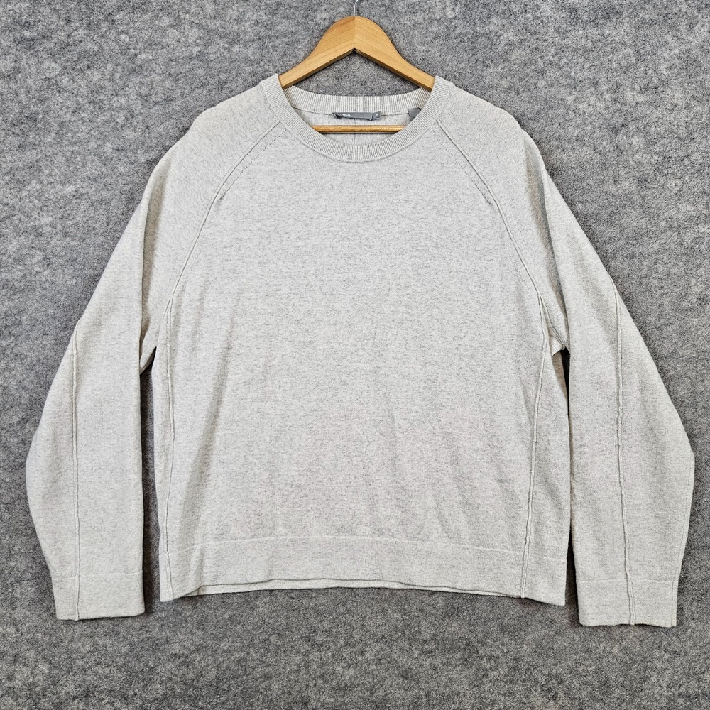 Vince Men's Light Gray Sweater Size XXL 100% Merino Wool Pullover Soft SNAGS
